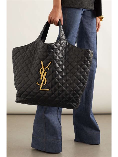 yves saint laurent leather tote bag|Saint Laurent shopper tote.